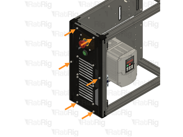 Secure the left panel assembly to the frame by fastening the M5 cap head screws.