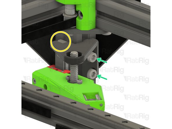 Push the constraint assembly downwards until its top is flush with the top of the linear rail