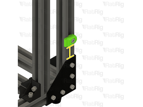 Position the bowden clamp assembly on the V-Core 3.1 frame