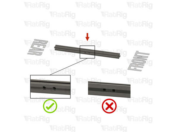 T-Slot 3030 Milled Extrusion - 475mm with Quick Connectors and two M8 holes from step 9
