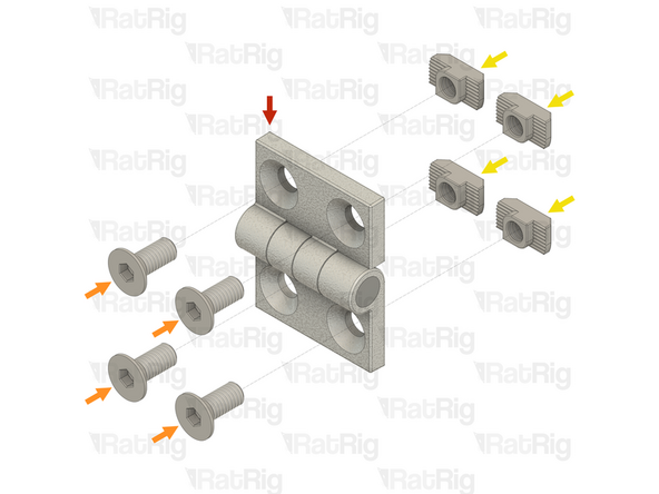 1x Hinge - metallic anodized for 3030