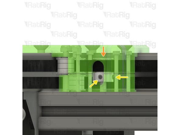 Check the alignment of the timing pulley, the belt should be on the middle of the pulley as shown