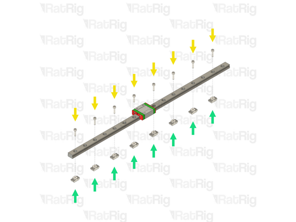 Remove both of the plastic stops in the linear rail