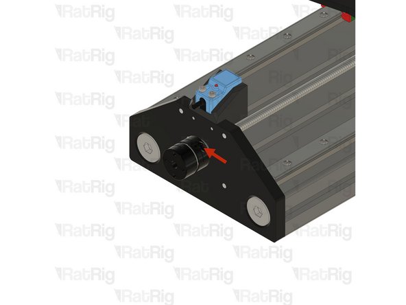 Gently push the coupler against the Thrust Bearing and tighten the set screw.