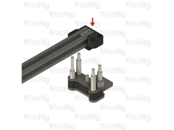 Take the assembly from Step 16 and insert the printed part holes in the aluminium spaces of the right joiner from the previous Step.
