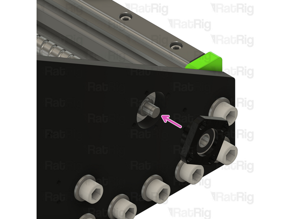 The side of the ball screw block with the screw holes faces away from the X-axis gantry assembly
