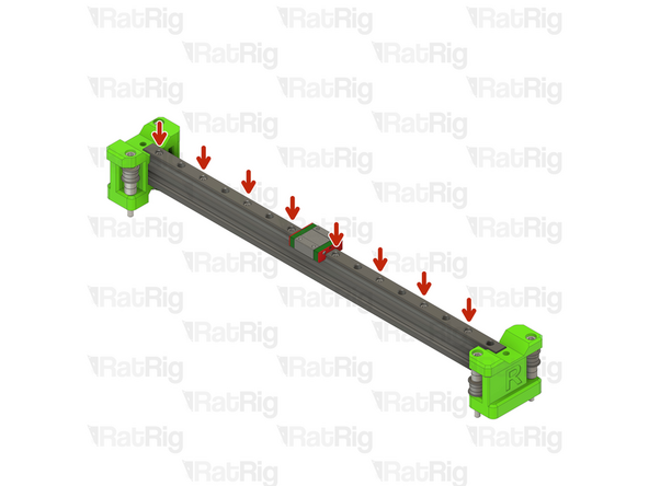 Fasten the marked M3x8 screws, starting from the left