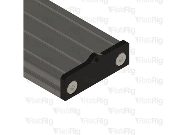 Secure the plate to one end of the extrusion as shown.