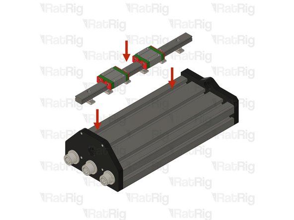 Place one Z linear rail assembly on the designated T-slot.