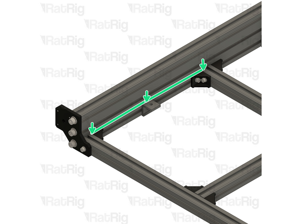 Position the 4040 extruded corner assembly in the middle of the extrusion gap as shown