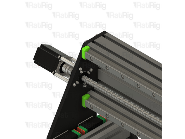 Install an M5 nylon locking hex nut on to each exposed M5x80 screw