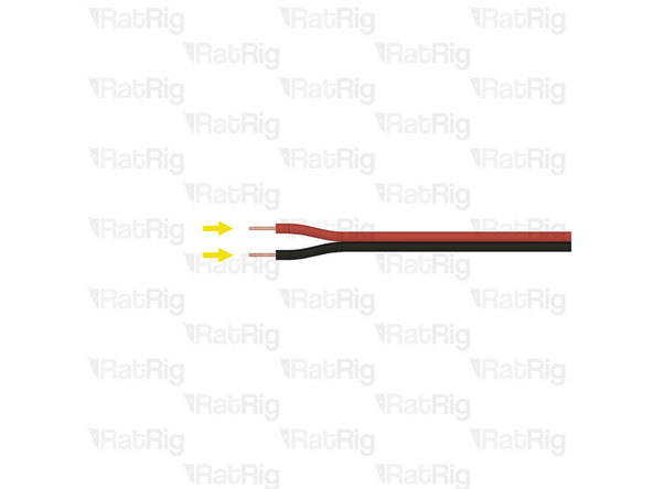 Strip 5mm of the insulation from both conductors on the end of the wire