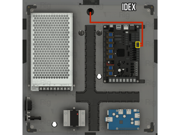 Connect the end of the cable to the marked socket on the Octopus motherboard