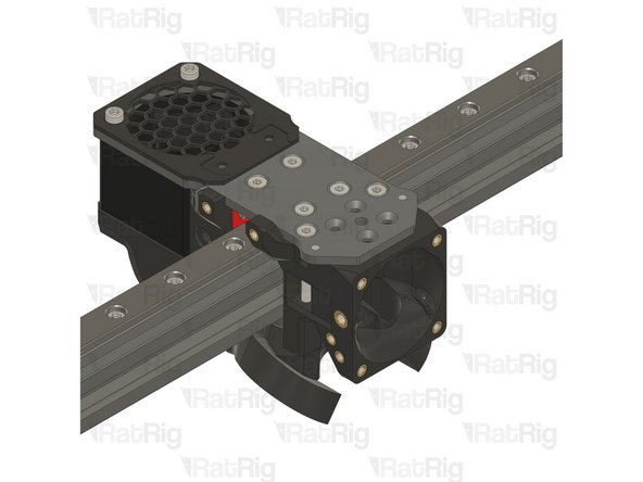 The M3x45 countersink screws must go through the holes on the front assembly and thread into the duct assembly.