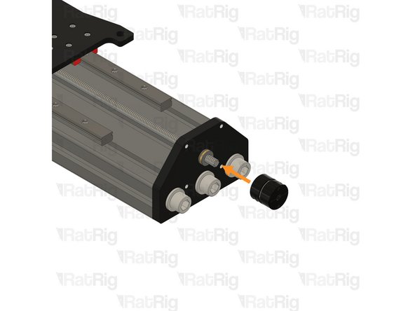 Install the Thrust Bearing on to the exposed end of the Lead Screw as shown