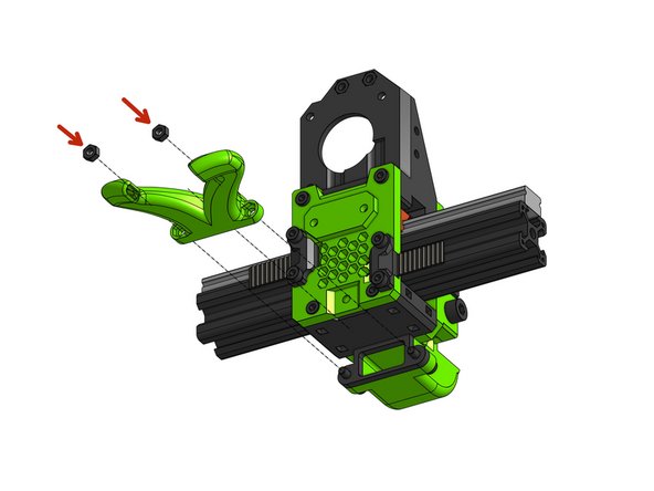Push the two M3 hex nuts into the fan duct