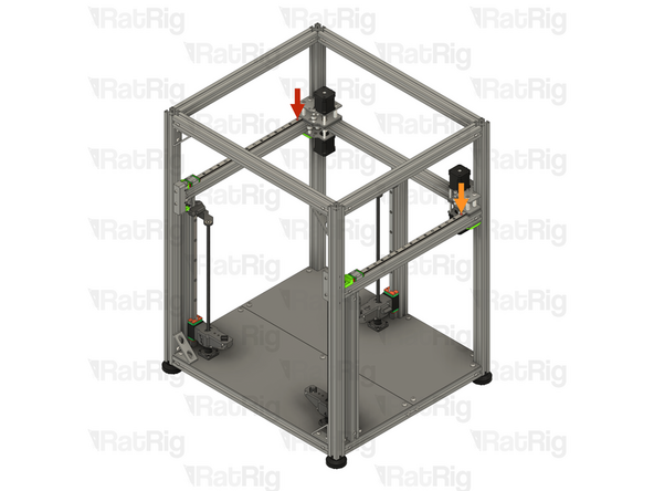 If you installed the Y-axis linear rail plastic stops in step 12 and step 14 of the Y-Axis Assembly guide, remove them now