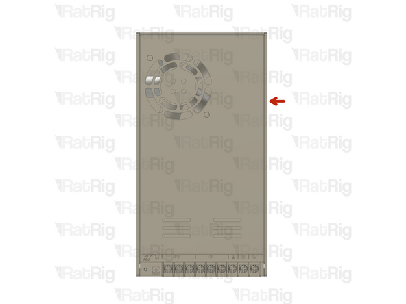 On the right side of the power supply there is a switch.