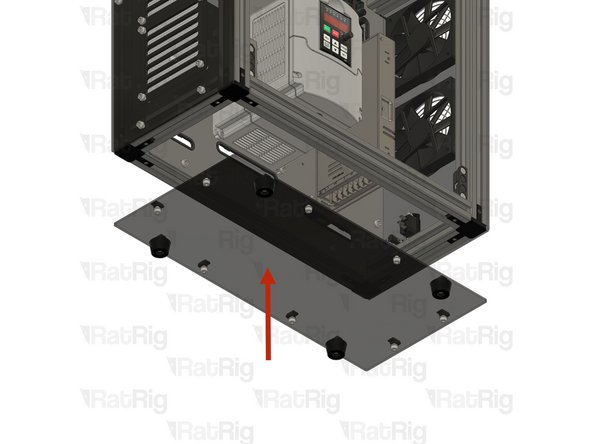 Install the bottom panel assembly to the frame as shown.