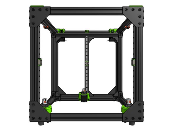 The X rail - the one that will end up on the 2020 extrusion will be assembled later. The final fastening of the rails will happen further in the assembly.