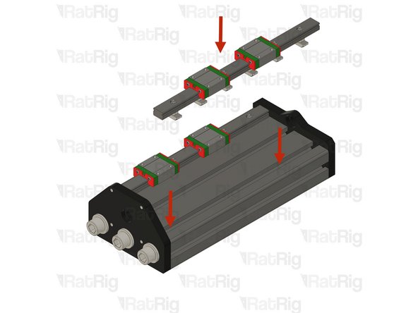 Place the second Z linear rail assembly on the T-slot but DO NOT tighten the screws.