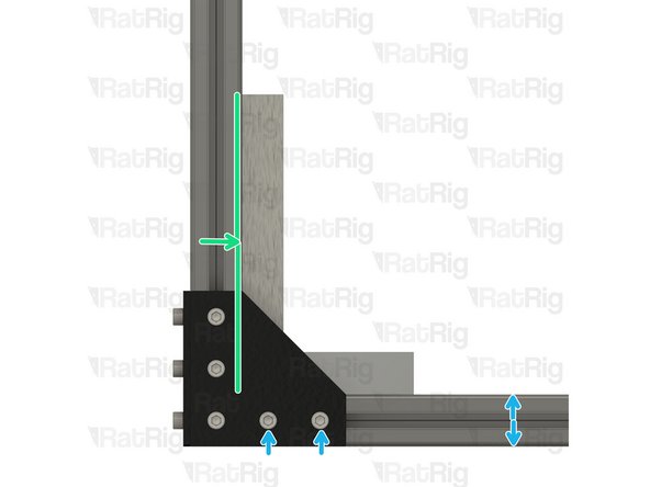 Place an engineers square on the lower 3030 extrusion as shown