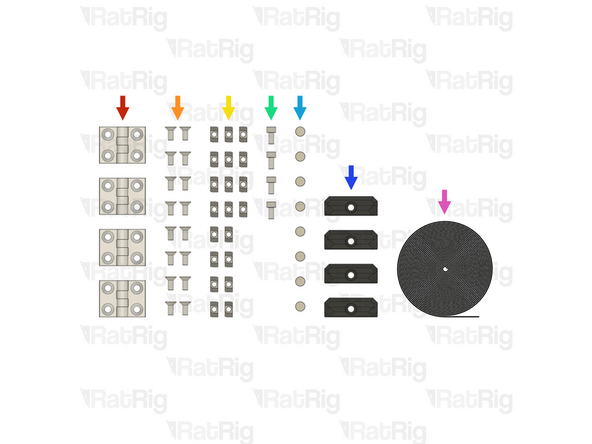 4x Hinge - metallic anodized for 3030