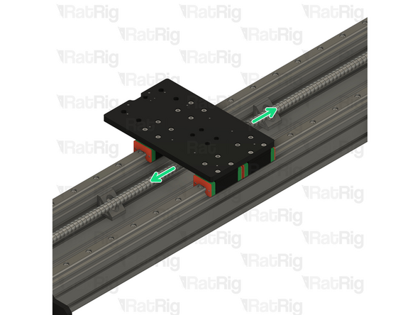 Position the HG25 linear rail blocks so that the holes align with those on the XZ joiner plate