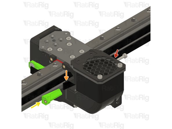 Feed the belt inside the slot on the back part of the toolhead.