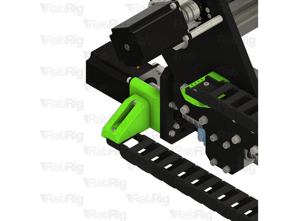 Hook the bottom of the printed part on to the lower aluminium spacers