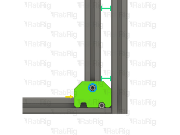 Push the Frame Jig to the right to eliminate any space between the Frame Jig and the front extrusion