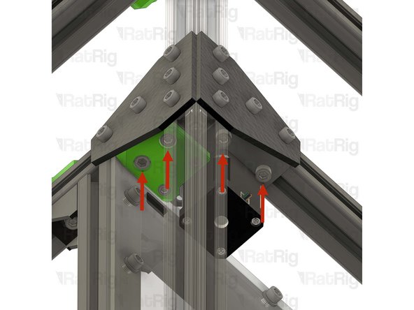 Tighten the four M6x12 screws to secure the stepper assembly to the frame