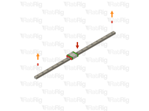 Prepared Y-axis linear rail from step 8