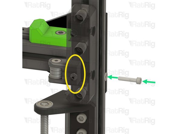 Insert the tensioner arm in the lower slot of the tensioner body as shown