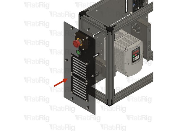 Secure the left panel assembly to the frame by fastening the M5 cap head screws.