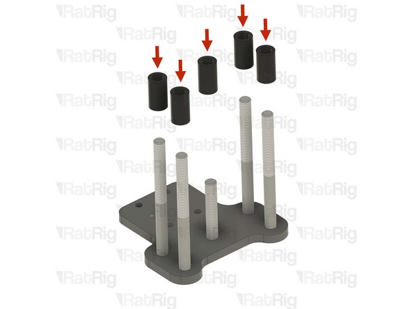 5x Aluminium spacer 5x8x14mm