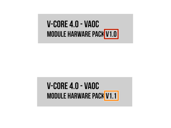 Identify the plastic bag containing the VAOC components, closely read the label to identify your VAOC version: