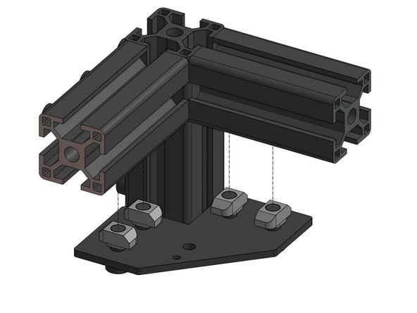 Attach the right  XY Idler base to the frame. Fasten the nuts firmly