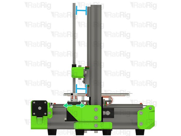 To align the leadscrew, look at the V-Minion from above, as pictured: