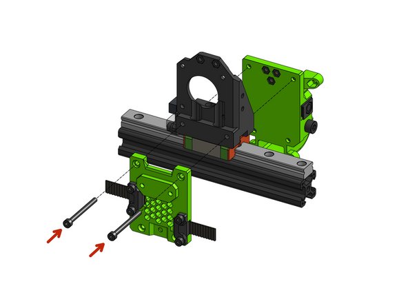 Fasten the front part to the top part with 2 M3x35mm screws.