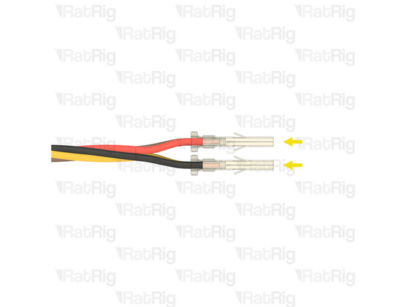 Strip 3mm of the insulation from the end of each of the bare wires