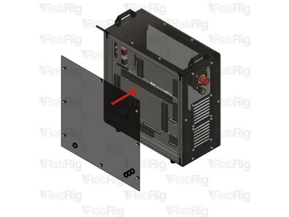 Install the rear panel assembly to the Frame as shown.