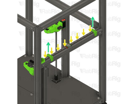 Slide the  MGN12 linear rail into the Y bumper printed part