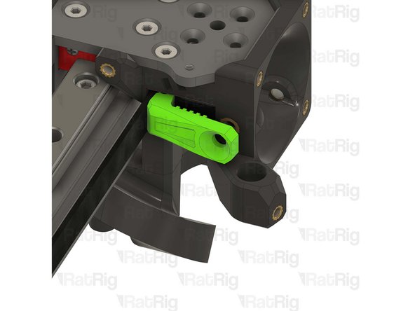 When correctly installed, the belt clamp should sit flush with the toolhead front