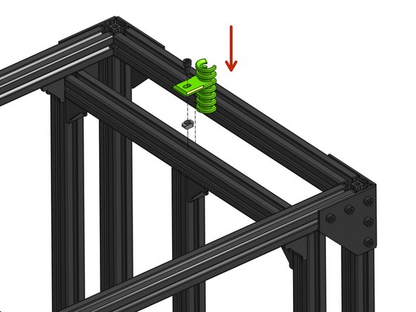 Thread the M6x12mm screw through the back cable guide and attach the 3030 M6 T-nut