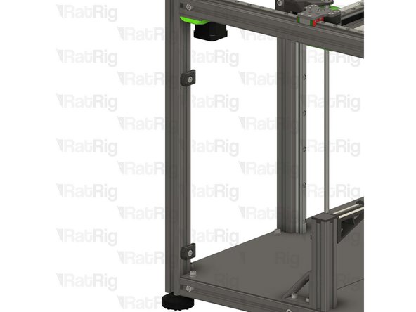 Position the PTFE guide assemblies on the left side of the V-Core 4 frame.