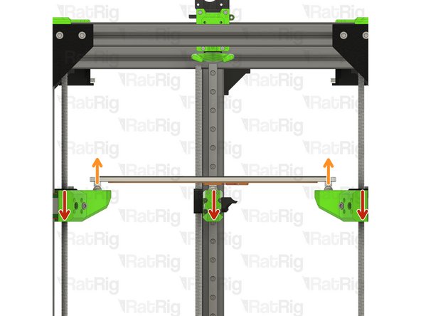 Lower the z-axis by turning each lead screw counter-clockwise