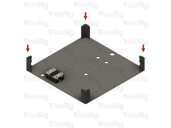 Repeat step 8 and step 9 to install the remaining three corners as shown