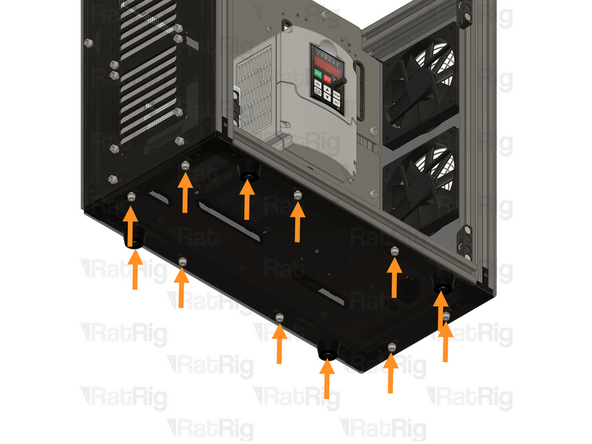 Secure the left panel assembly to the frame by fastening the M5 cap head screws.