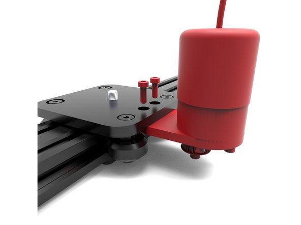 Mount the V-Motion Motor where the brake plate was, using the same screws. The motor shaft should be facing downwards.